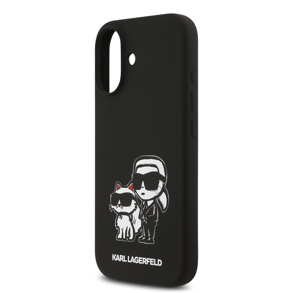 Karl Lagerfeld Liquid Silicone K&CH Sketch MagSafe tok iPhone 17 (Fekete) - KLHMP17SSKCGRGOK