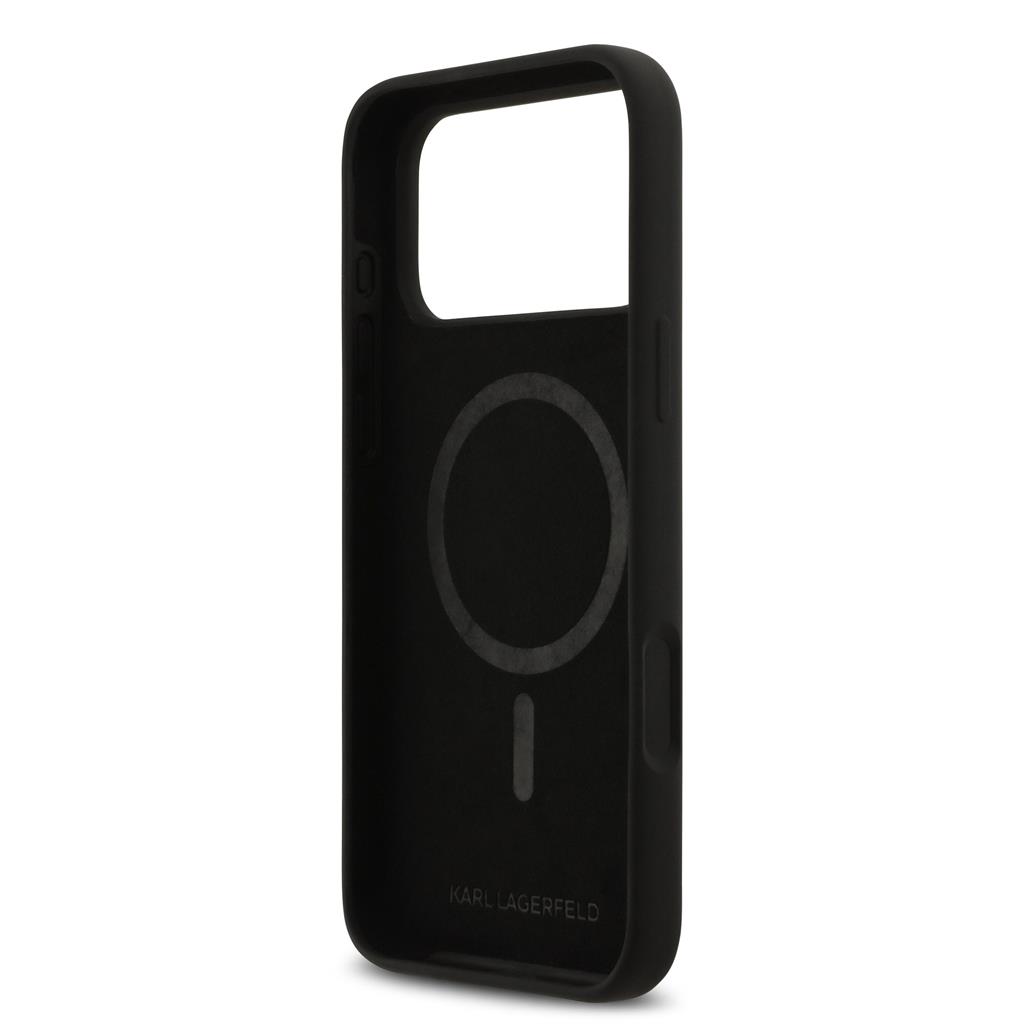 Karl Lagerfeld Liquid Silicone K&CH Sketch MagSafe tok iPhone 17 Pro Max (Fekete)