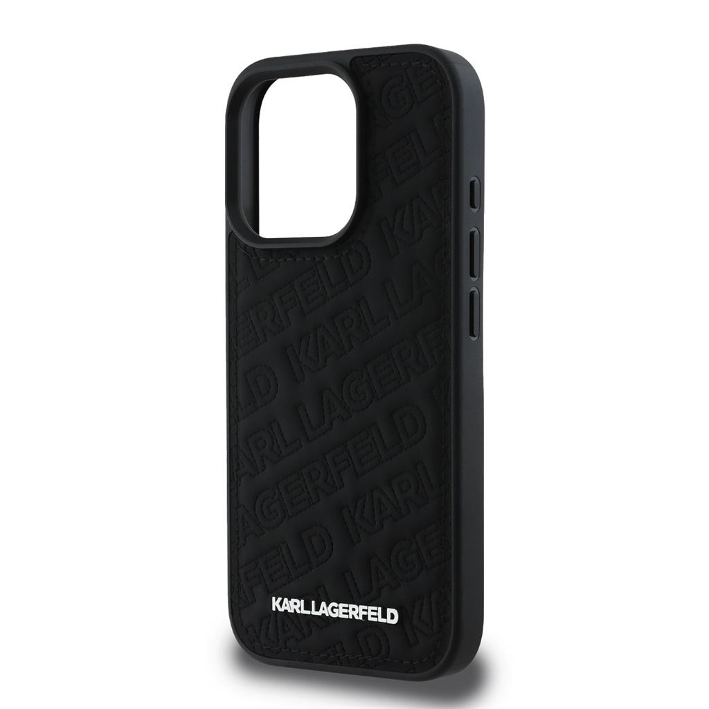 Apple iPhone 16 Pro Max Karl Lagerfeld PU Quilted Pattern tok (Fekete) – KLHCP16XPQKPMK