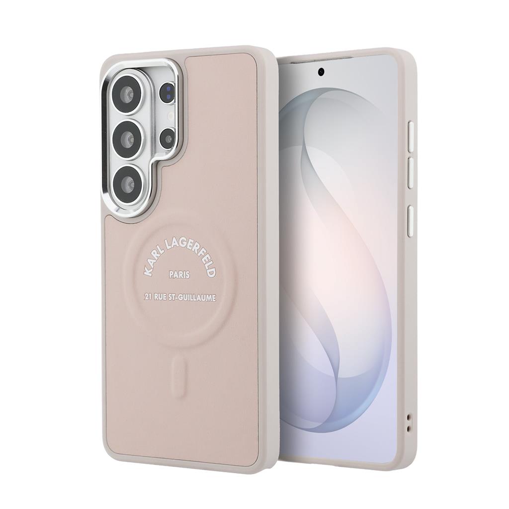 Karl Lagerfeld PU RSG Logo Magnetic tok Samsung Galaxy S26 Ultra (Rózsaszín) - KLHMS26LPSKRSGEP