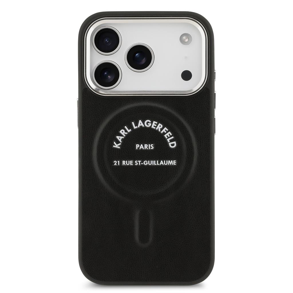 Karl Lagerfeld PU RSG Logo MagSafe tok iPhone 17 Pro (Fekete) - KLHMP17LPSKRSGEK