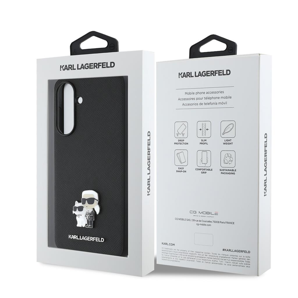 Karl Lagerfeld PU Saffiano Metal Karl and Choupette tok Samsung Galaxy A36 (Fekete) - KLHCSA36PSAKCMPK