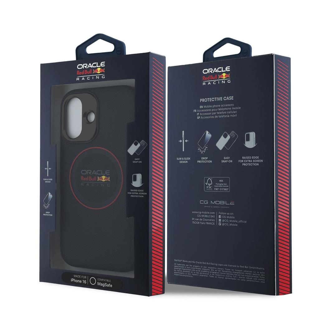 Red Bull PC/TPU Red Ring MagSafe tok iPhone 16 (Sötétkék)