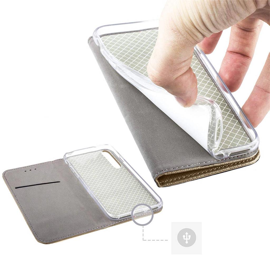 Samsung Galaxy A03s smart magnet mágneses notesz tok, (Arany) 2