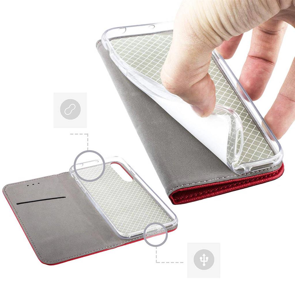 Samsung Galaxy A03s smart magnet mágneses notesz tok, (Piros) 0
