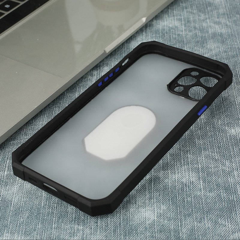 Samsung Galaxy A12 defender bumper ring hátlap tok, (Fekete) 0