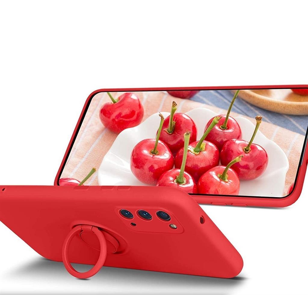 Samsung Galaxy A12 finger grip mágneses hátlap tok, (Piros) 3