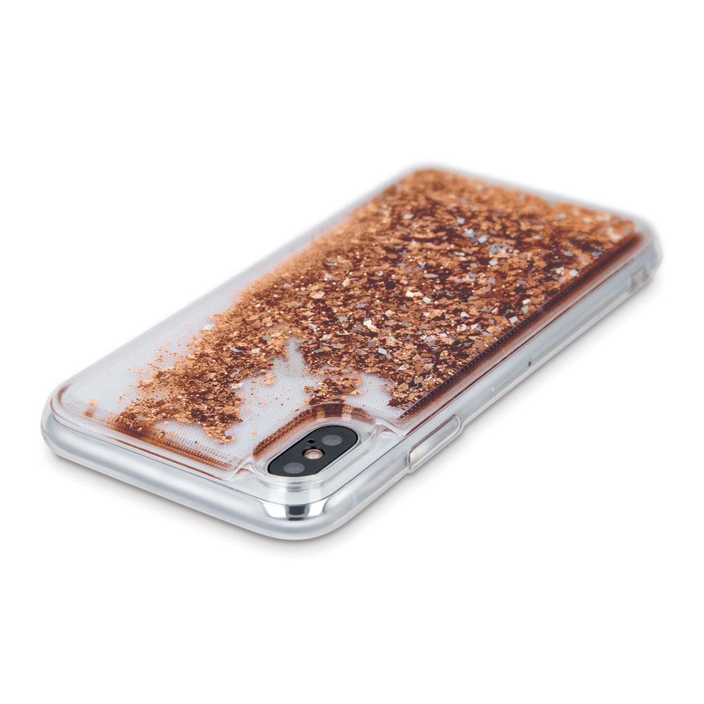 Samsung Galaxy A12 folyékony glitter hátlap tok (Arany) 0