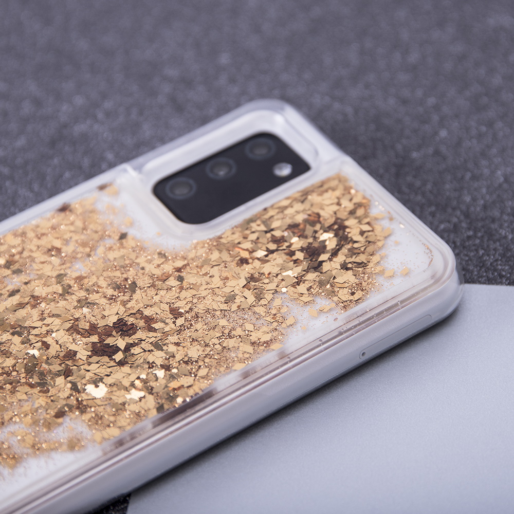 Samsung Galaxy A12 folyékony glitter hátlap tok (Arany) 1