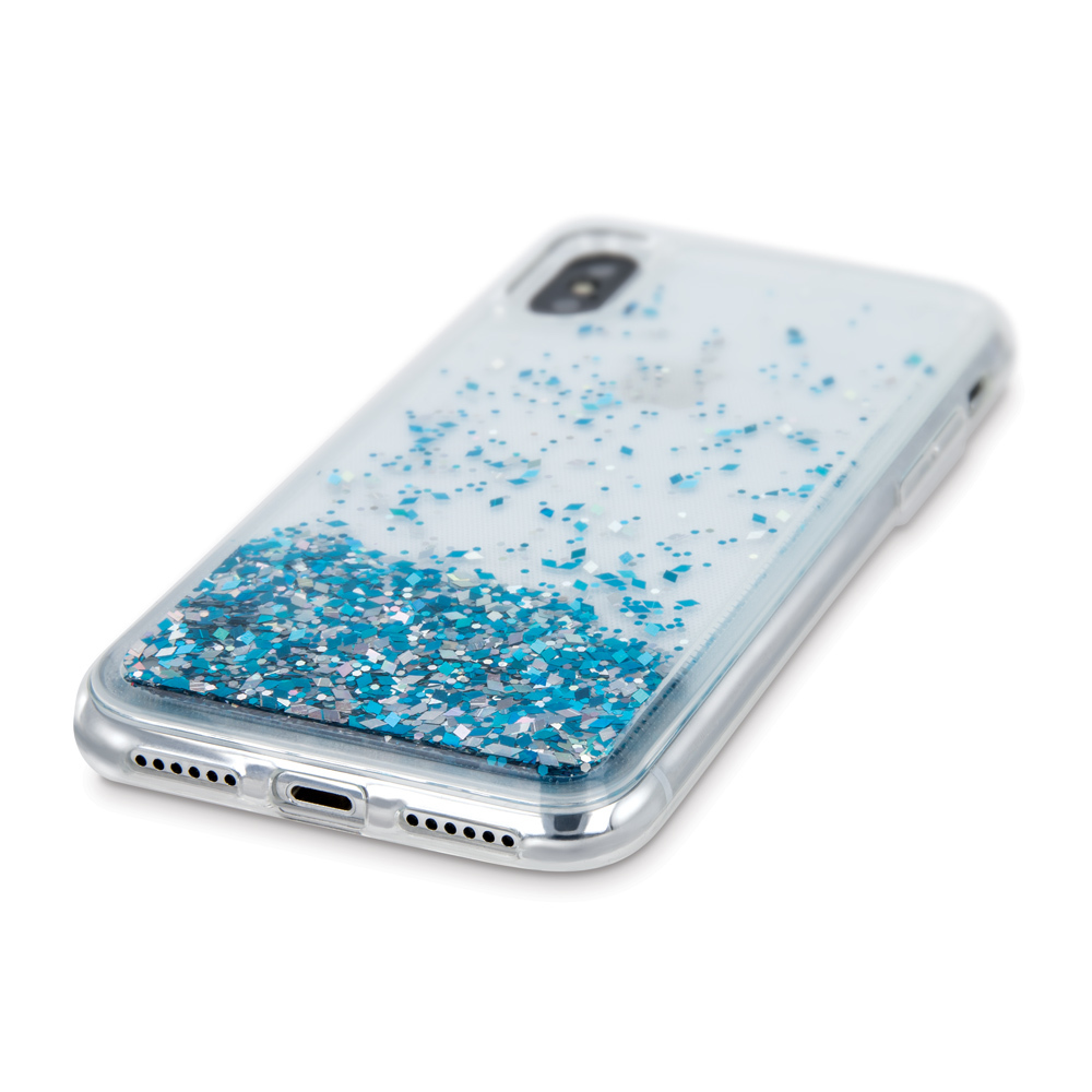 Samsung Galaxy A12 folyékony glitter hátlap tok (Kék) 0