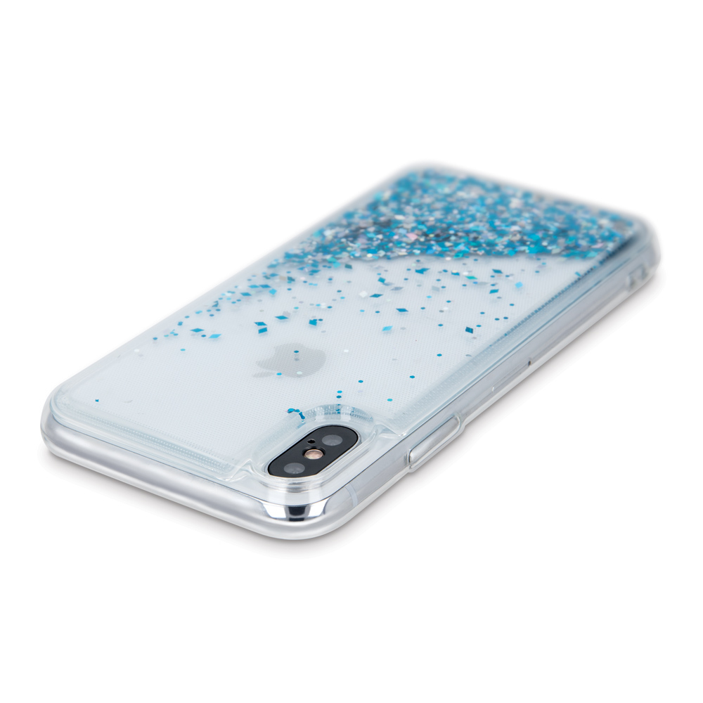 Samsung Galaxy A12 folyékony glitter hátlap tok (Kék) 1