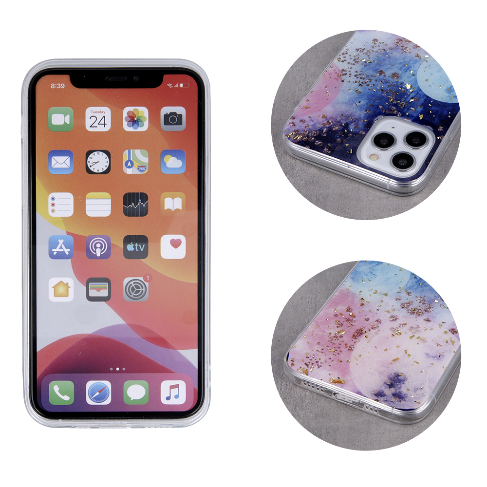 Samsung Galaxy A12 gold glam hátlap tok (Galaktikus) 0
