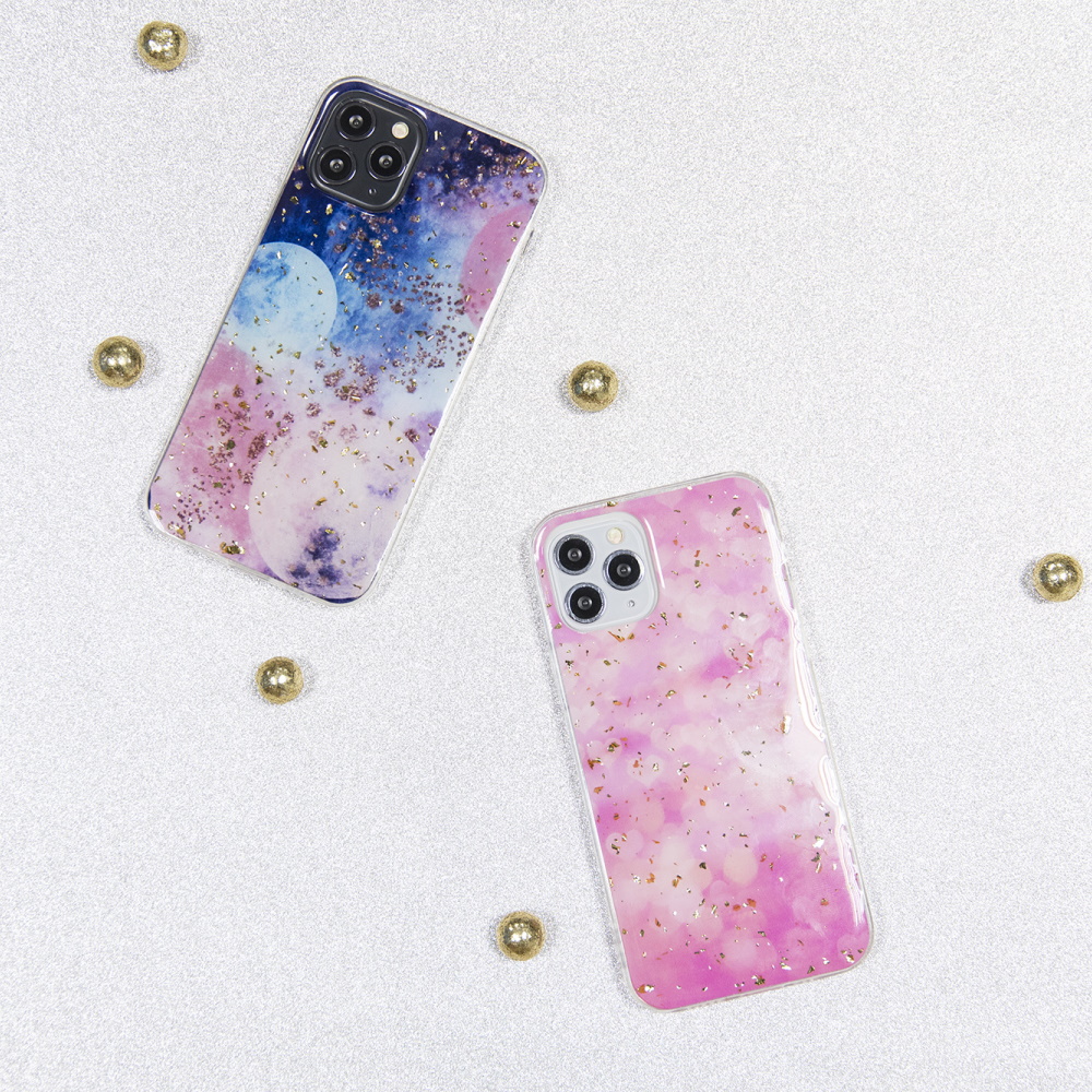Samsung Galaxy A12 gold glam hátlap tok (Galaktikus) 3