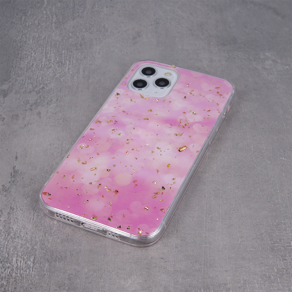 Samsung Galaxy A12 gold glam hátlap tok (Rózsaszín) 1