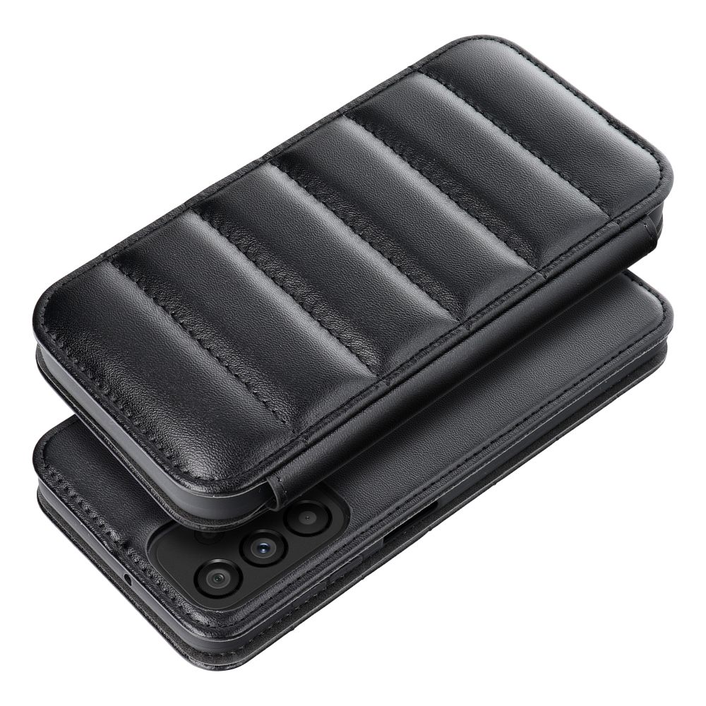 Samsung Galaxy A12 Puffer book notesz tok, (Fekete) 0