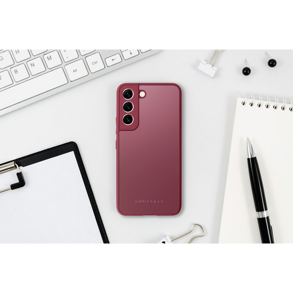 Samsung Galaxy A12 Roar matt üveg hátlap tok (Bordó)