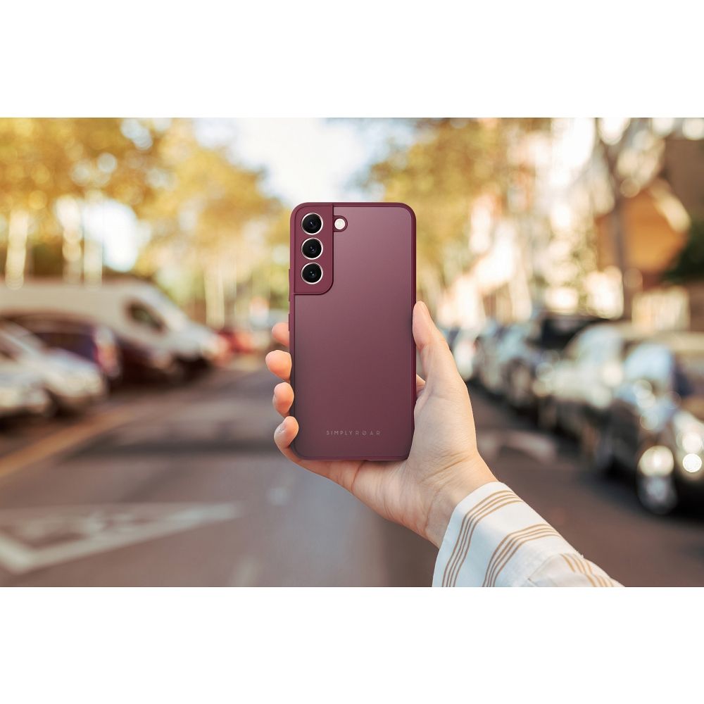 Samsung Galaxy A12 Roar matt üveg hátlap tok (Bordó)