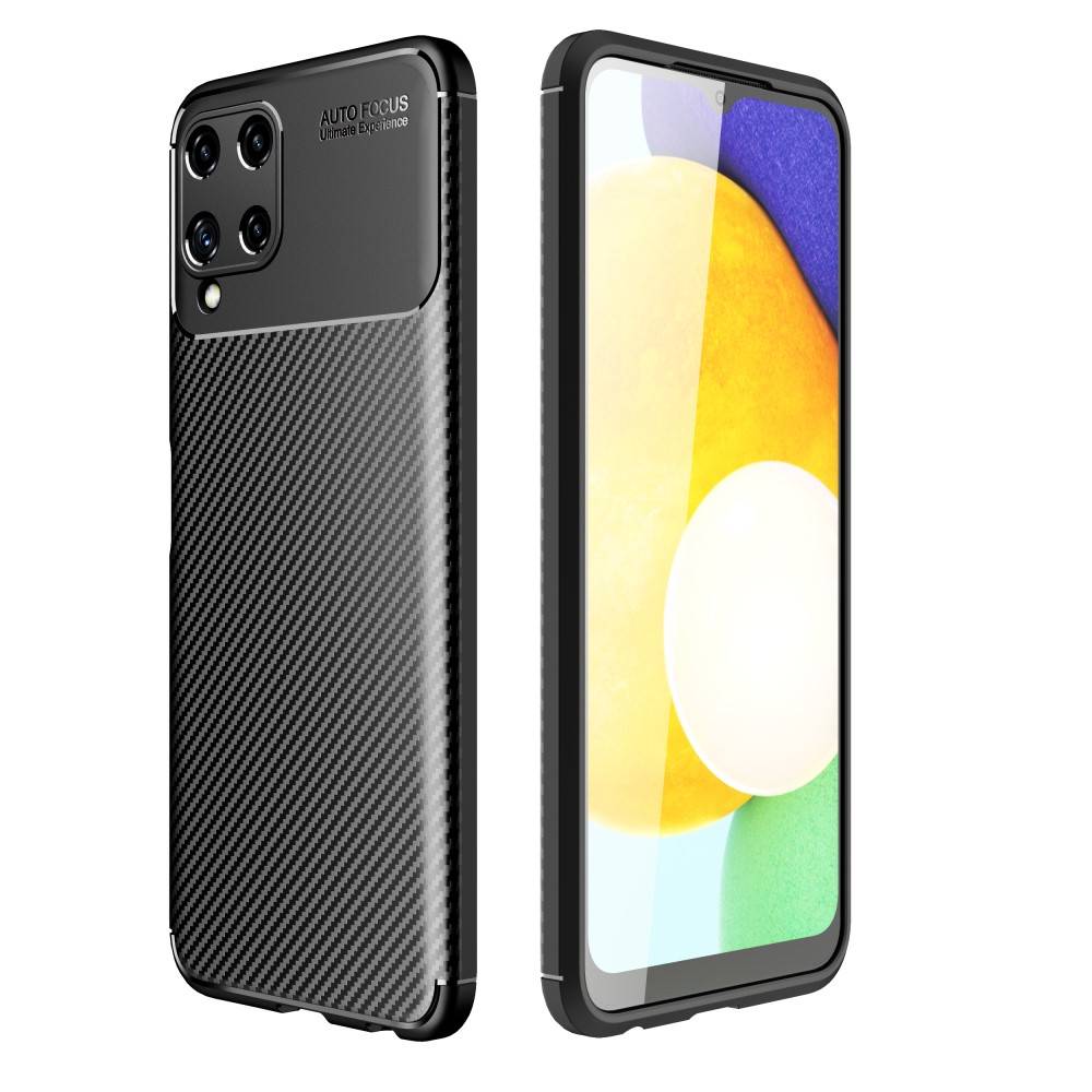 Samsung Galaxy A13 5G / A04S carbon fiber szilikon hátlap tok (Fekete) 4