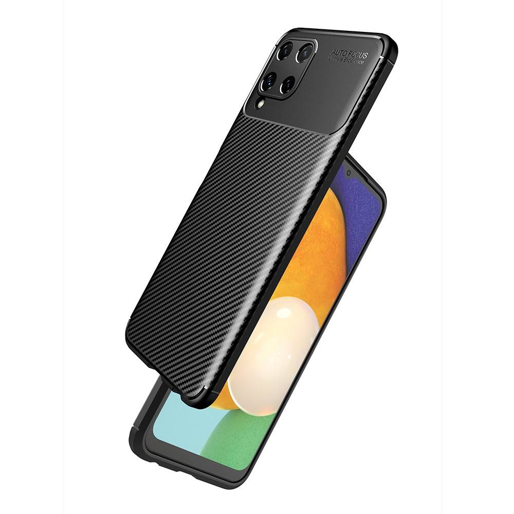 Samsung Galaxy A13 5G / A04S carbon fiber szilikon hátlap tok (Fekete) 5