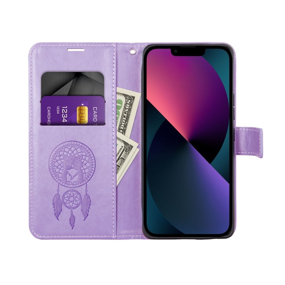 Samsung Galaxy A14 4G / Galaxy A14 5G Forcell MEZZO nyitható tok (Lila) 4