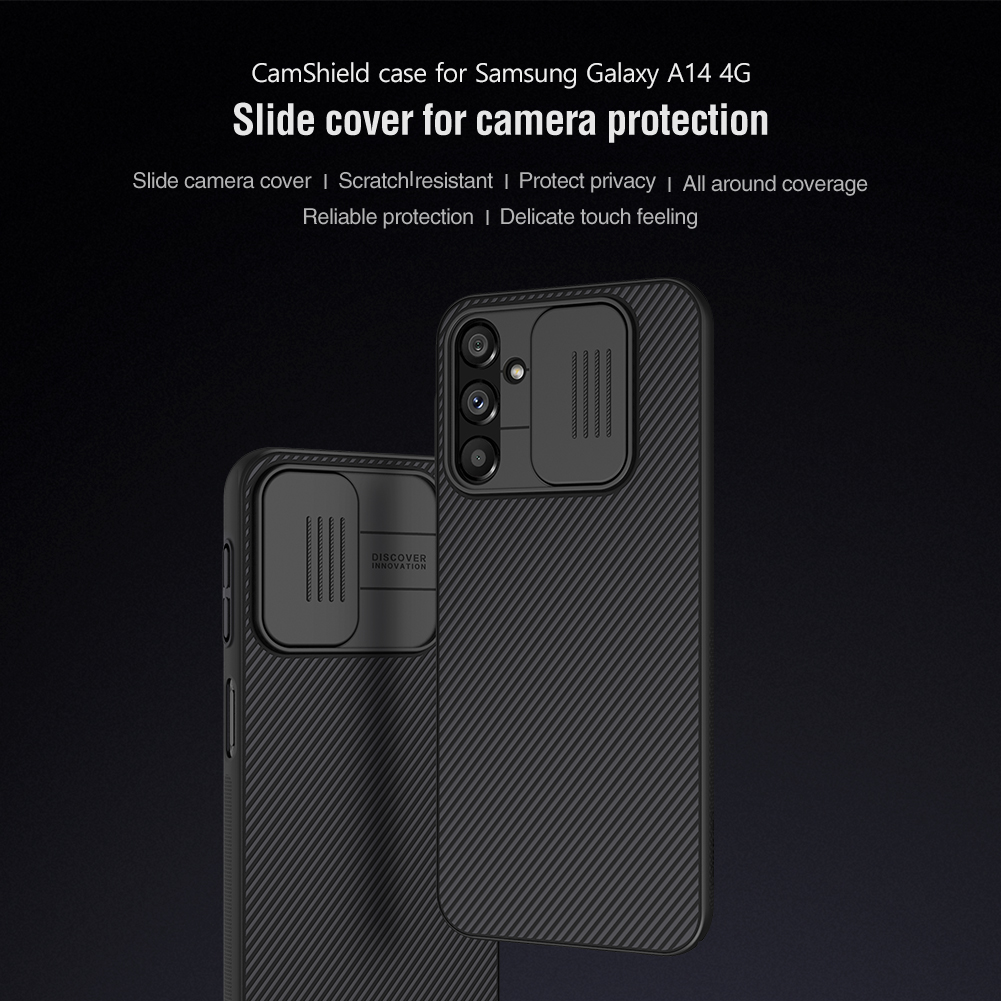 Samsung Galaxy A14 4G / Galaxy A14 5G Nillkin camshield hátlap tok (Kék)