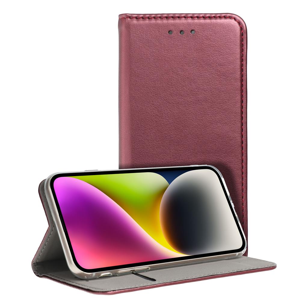 Samsung Galaxy A14 5G smart magneto mágneses notesz tok (Bordó) 2