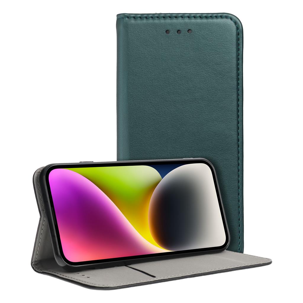 Samsung Galaxy A14 5G smart magneto mágneses notesz tok (Zöld) 2