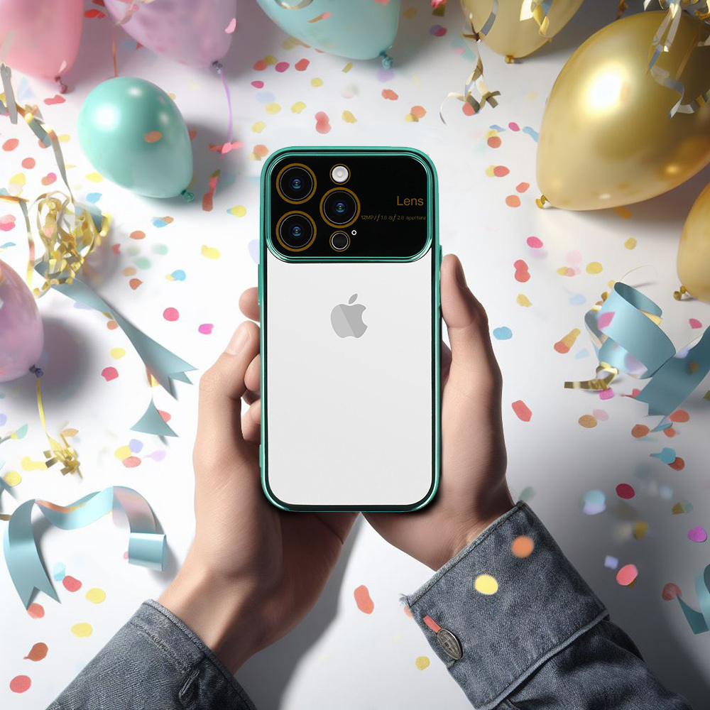 Samsung Galaxy A15 4G / Galaxy A15 5G electro lens kamera sziget védő hátlap tok (Zöld)