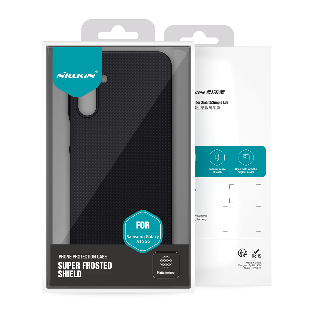 Samsung Galaxy A15 4G / Galaxy A15 5G Nillkin Super frosted strapabíró hátlap tok fekete