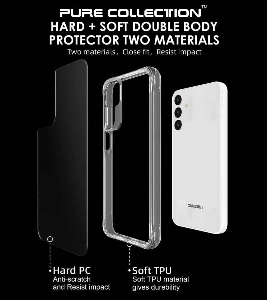 Samsung Galaxy A15 4G+Galaxy A15 5G TOKO Pure hátlap tok (Átlátszó)