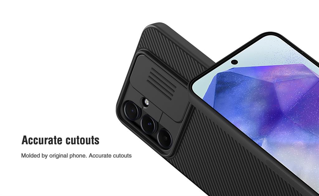 Samsung Galaxy A16 4G / Galaxy A16 5G Nillkin camshield hátlap tok (Kék)