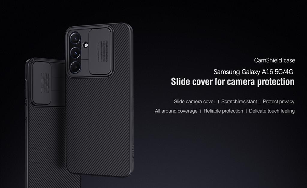 Samsung Galaxy A16 4G / Galaxy A16 5G Nillkin camshield hátlap tok (Kék)