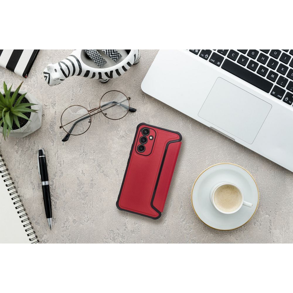 Samsung Galaxy A16 4G / Galaxy A16 5G Razor mágneses ütésálló notesz tok (Piros)
