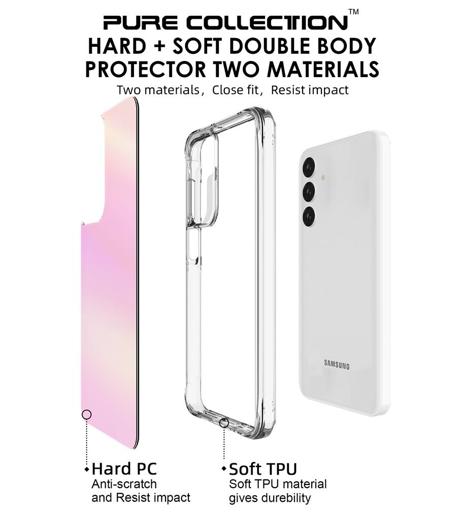 Samsung Galaxy A16 4G / Galaxy A16 5G TOKO Pure rainbow hátlap tok (Rózsaszín)