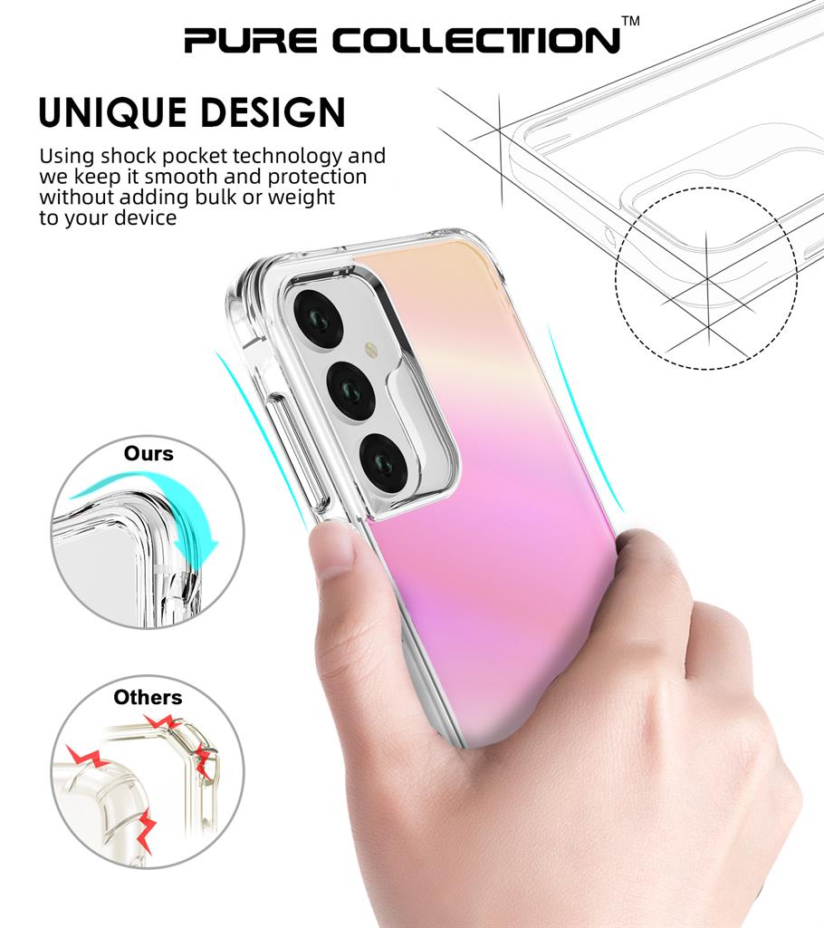 Samsung Galaxy A16 4G / Galaxy A16 5G TOKO Pure rainbow hátlap tok (Rózsaszín)