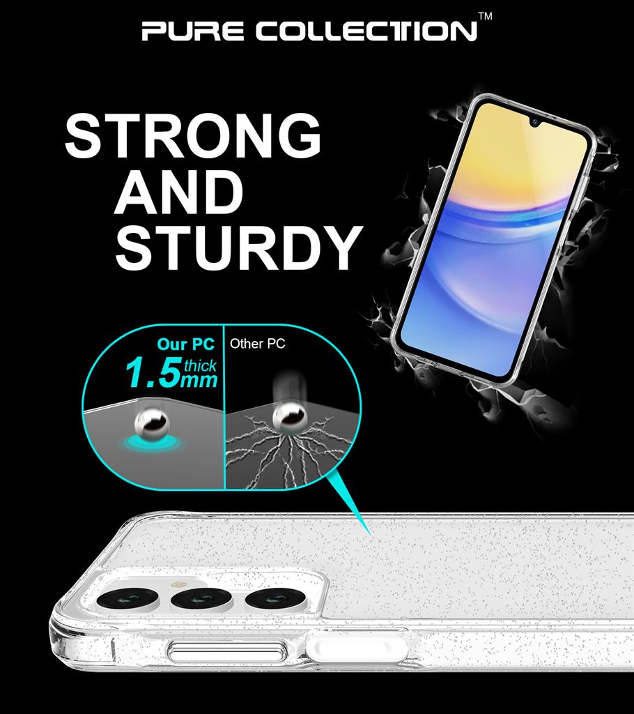 Samsung Galaxy A16 / Galaxy A36 5G TOKO Pure Glitter hátlap tok (Ezüst)