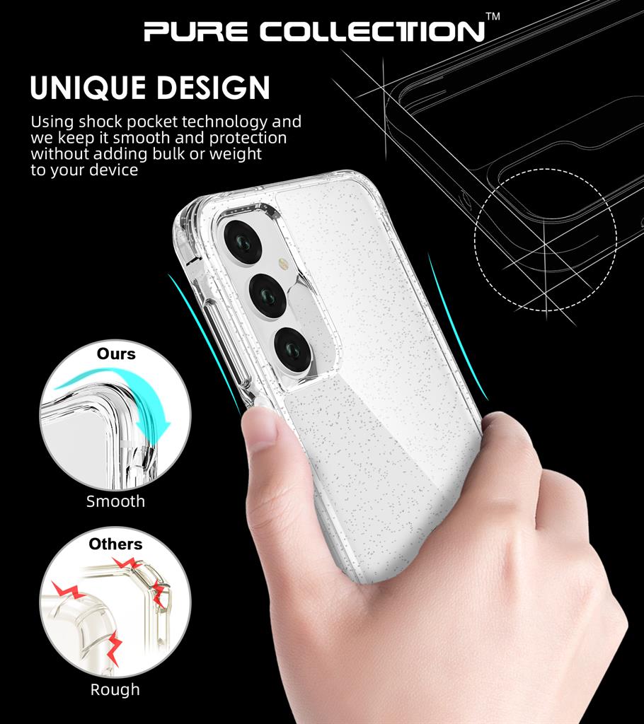 Samsung Galaxy A16 / Galaxy A36 5G TOKO Pure Glitter hátlap tok (Ezüst)