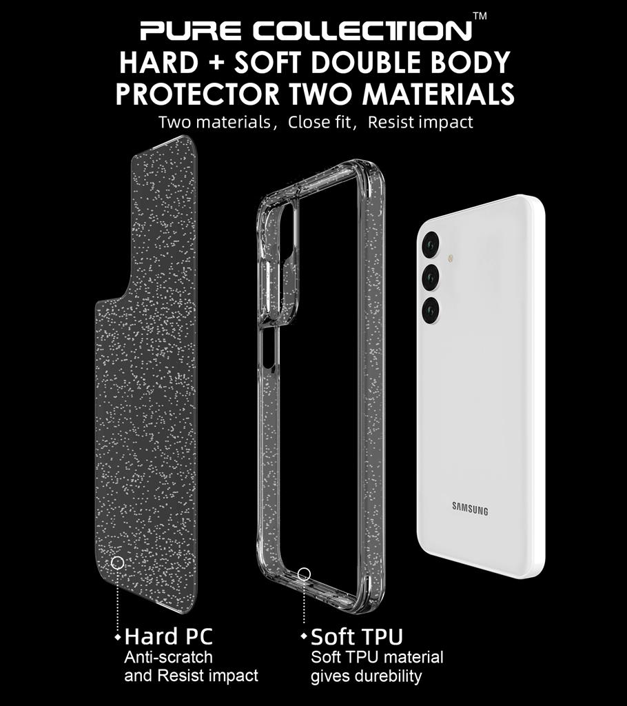 Samsung Galaxy A16 / Galaxy A36 5G TOKO Pure Glitter hátlap tok (Ezüst)