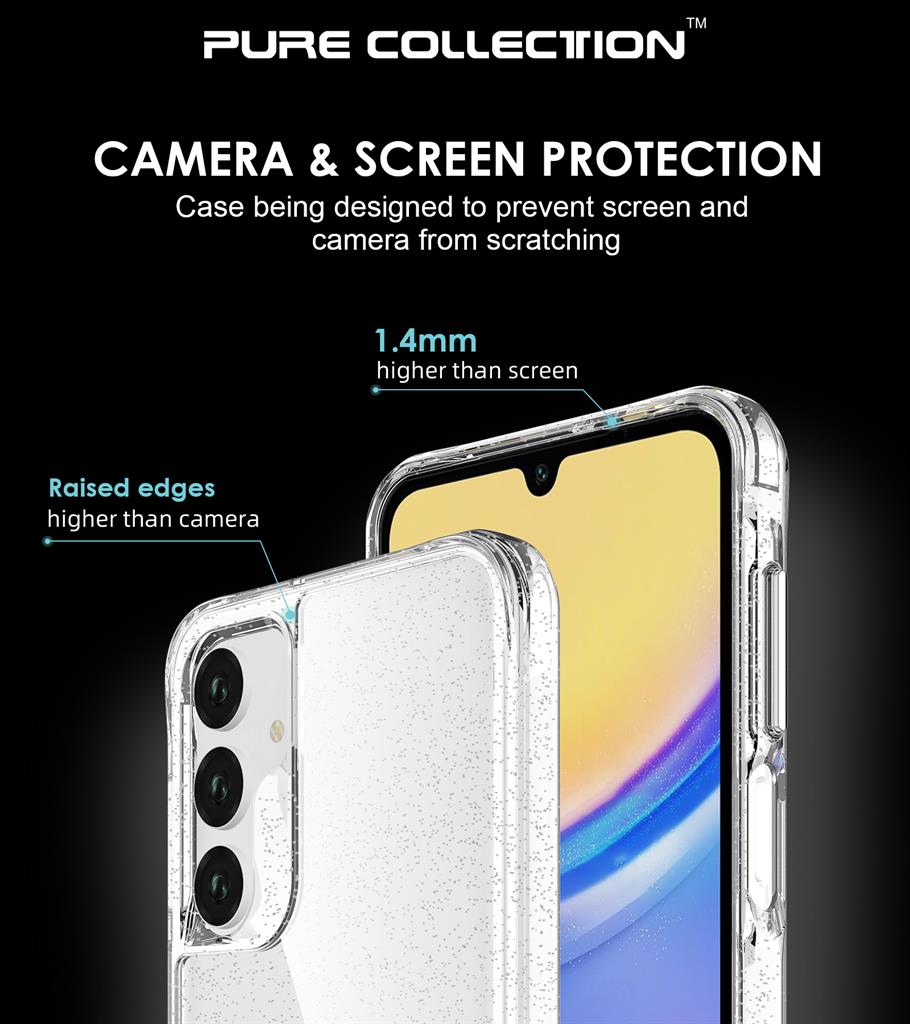 Samsung Galaxy A16 / Galaxy A36 5G TOKO Pure Glitter hátlap tok (Ezüst)