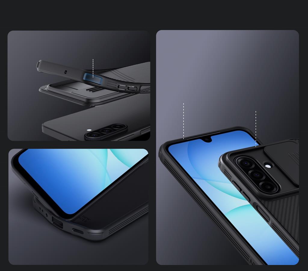 Samsung Galaxy A17 Nillkin camshield armor hátlap tok (Fekete)