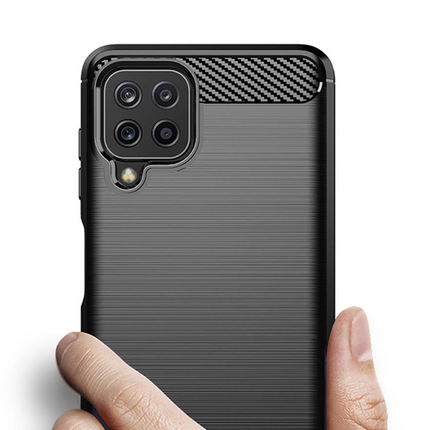 Samsung Galaxy A22 4G forcell carbon hátlap tok, (Fekete)