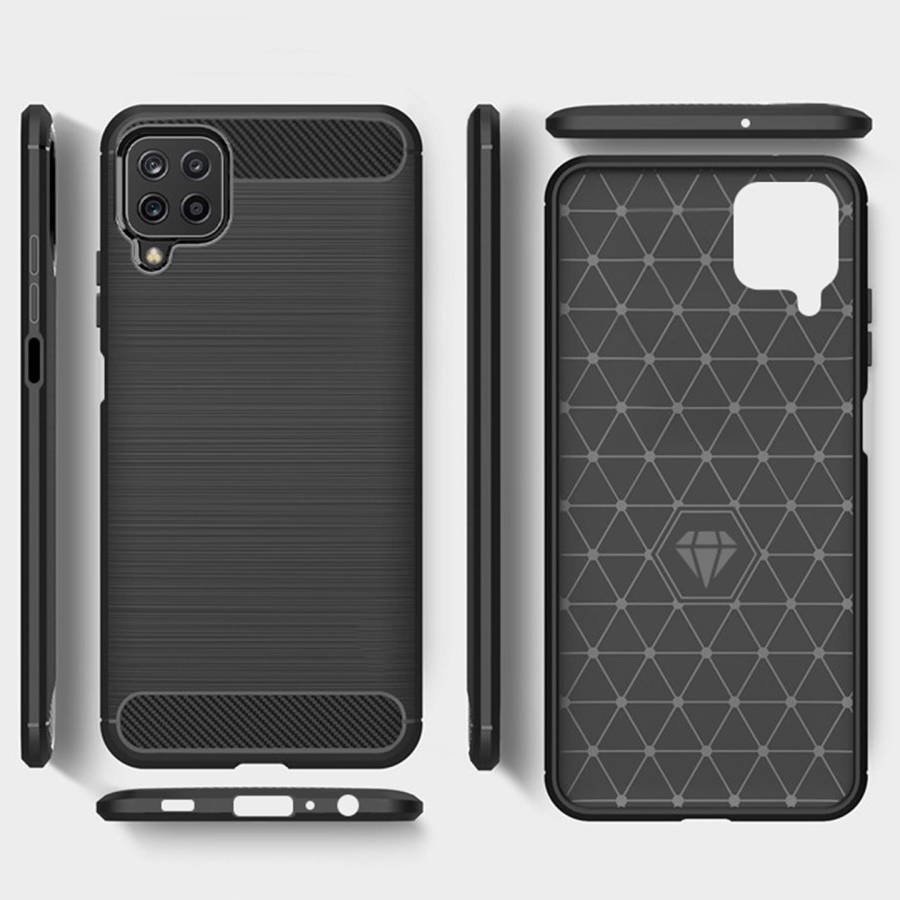 Samsung Galaxy A22 4G forcell carbon hátlap tok, (Fekete)