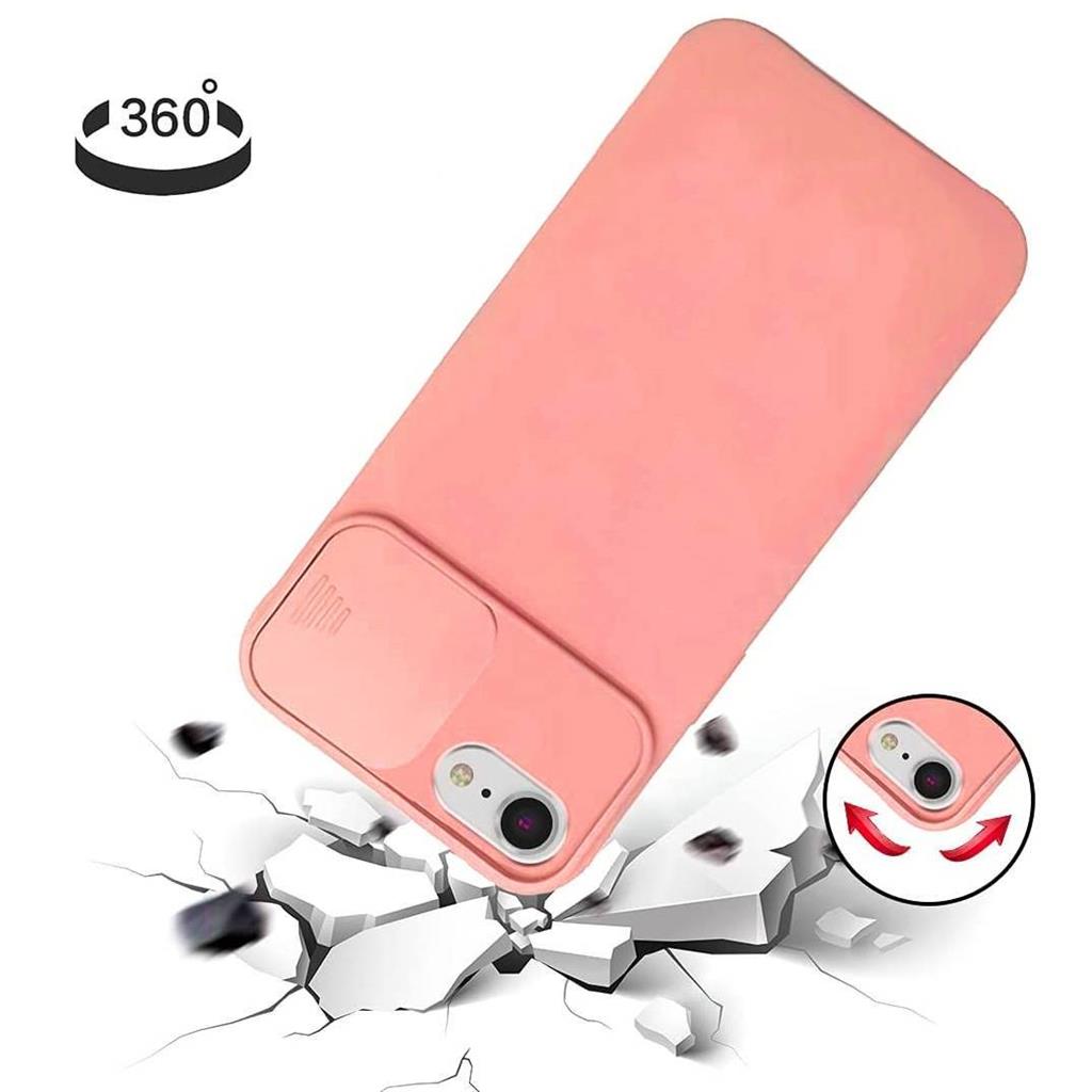 Samsung Galaxy A22 4G kamera védős szilikon hátlap tok, (barackvirág)