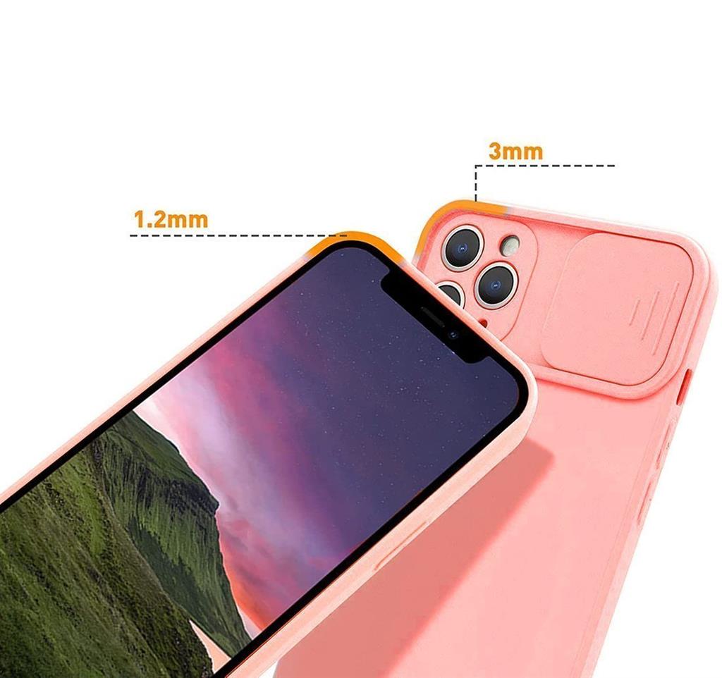 Samsung Galaxy A22 4G kamera védős szilikon hátlap tok, (barackvirág)