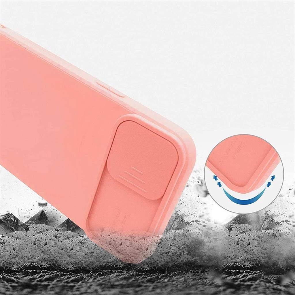 Samsung Galaxy A22 4G kamera védős szilikon hátlap tok, (barackvirág)