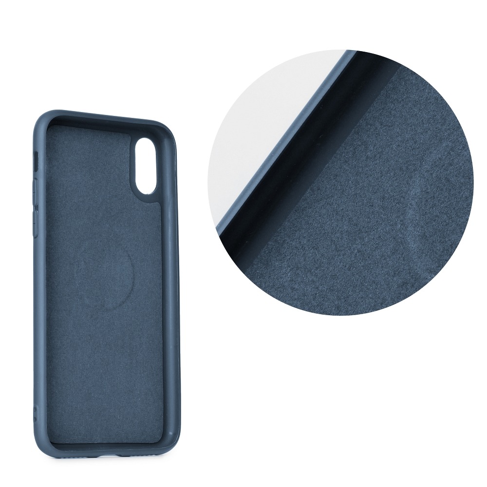 Samsung Galaxy A22 5G liquid silicone mágneses autós tartó kompatibilis hátlap tok, (Kék) 0