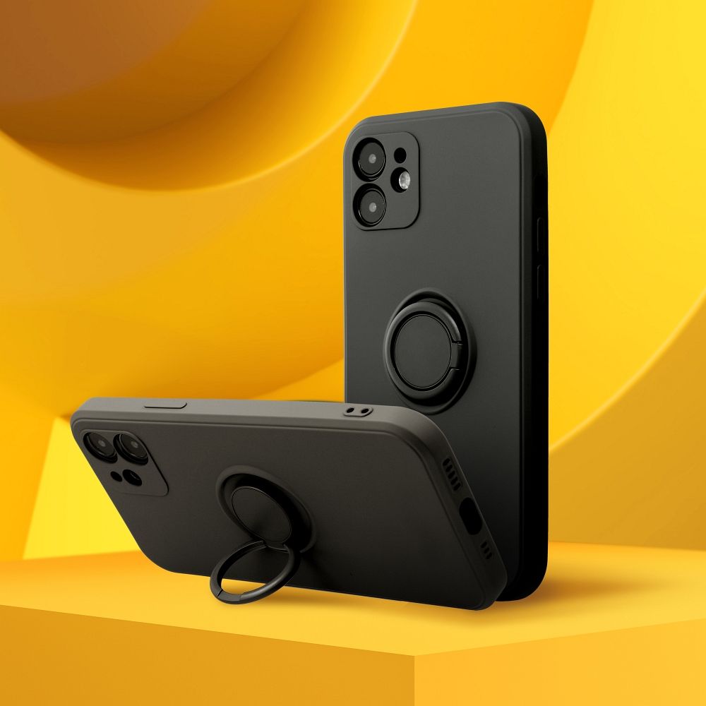 Samsung Galaxy A25 5G silicone ring hátlap tok (Fekete)