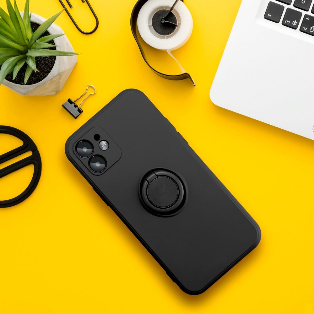 Samsung Galaxy A25 5G silicone ring hátlap tok (Fekete)