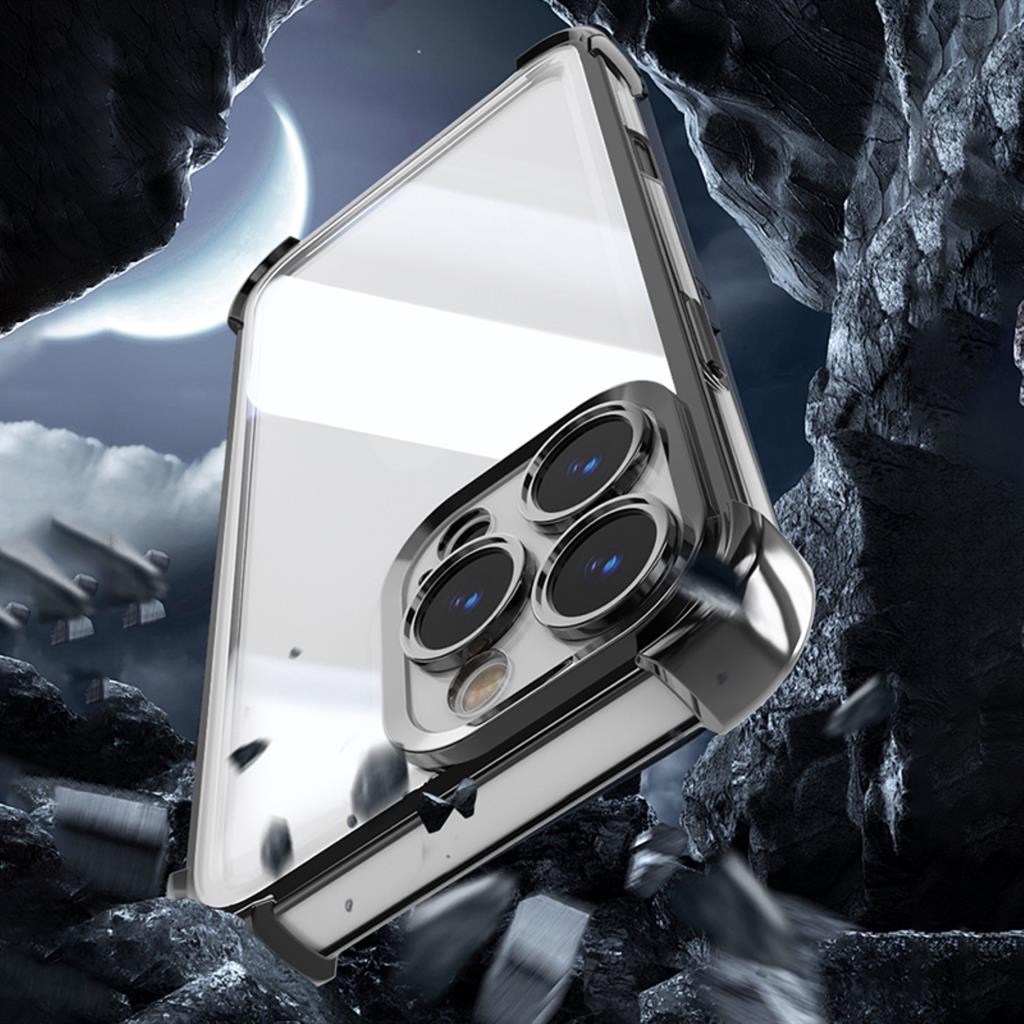 Samsung Galaxy A26 5G Anti shock chrome hátlap tok (Fekete)