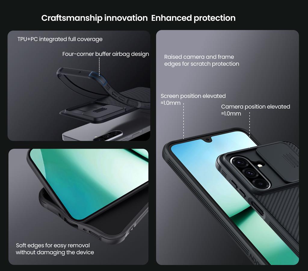 Samsung Galaxy A26 5G Nillkin camshield armor hátlap tok (Fekete)